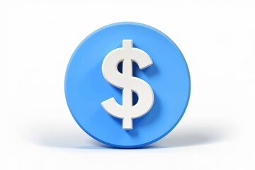A white dollar sign icon on a blue circle.