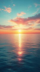 Fototapeta premium Serene Sunset Over Calm Ocean Waters