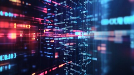 Abstract Technological Background with Colorful Data Streams Flowing