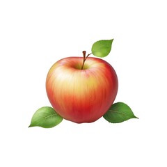 red apple isolated on white background and copy space
