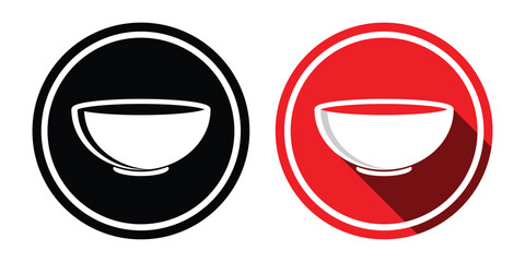 Set of bowl icon isolated on white background.
