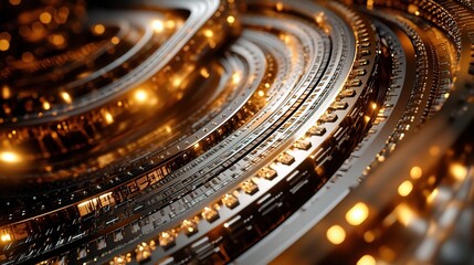 Fototapeta premium Abstract Technology Background with Intricate Patterns and Lights