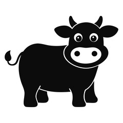 Cute cow cartoon isolated on white