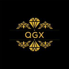 QGX letter logo design with black background in illustrator, vector logo modern alphabet font overlap style. calligraphy designs for logo, Poster, Invitation, etc.	