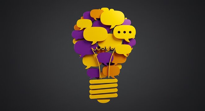 Bright Idea Communication Innovation Lightbulb Concept
