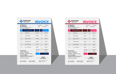 New Style Business Invoice Cash Memo Template Design