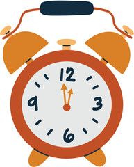 New Year's Eve Clock Striking Midnight Vector Illustration