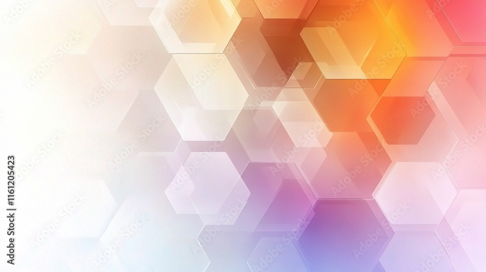 Poster abstract vibrant hexagon patterned background in soft colors