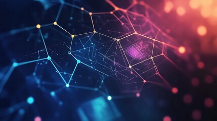 Vibrant Abstract Hexagon Patterned Background in Technicolor Design