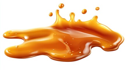 Golden Caramel Splash Liquid Flowing Sweet Dessert Yummy Treat