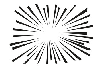 Obraz premium Comic Line Explosion in Anime, Radial Explosion in Cartoon Anime Book Style