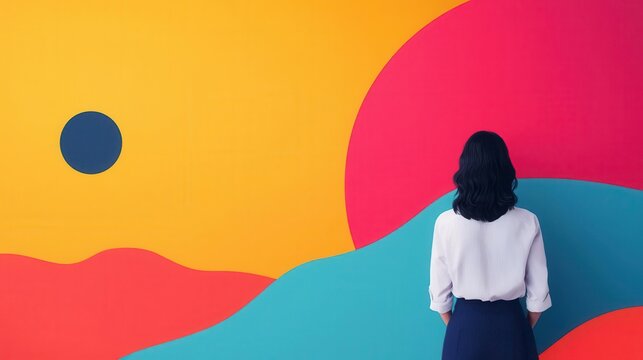 A minimalist customer feedback station with a staff member engaging guests, modern support, clean communication