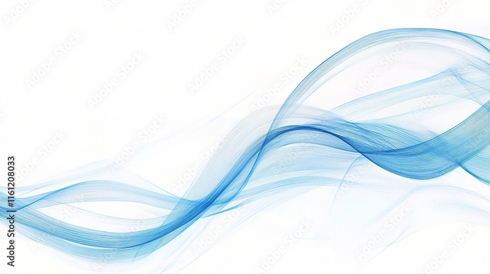 Aufkleber abstract flowing blue lines: a captivating abstract background featuring delicate, flowing blue line
