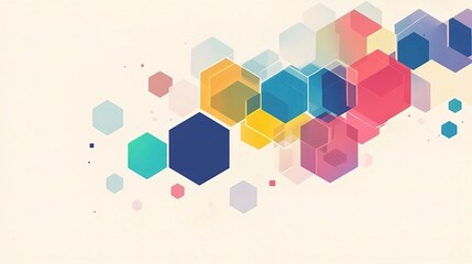 Colorful Hexagons Abstract Background 