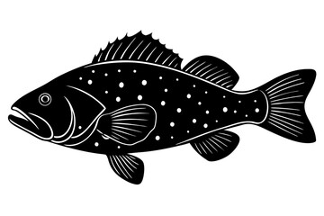 Fish icon vector isolated on white black background. food illustration sign collection. Fish icon design.