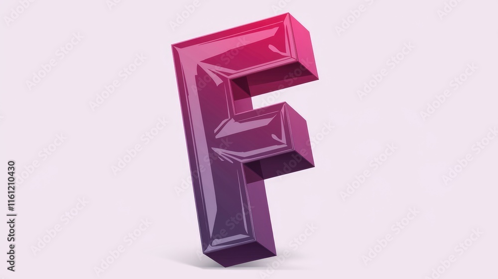 Poster A 3D rendering of the letter F in a gradient color scheme.