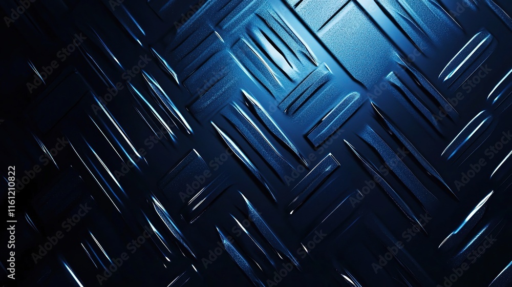Poster modern blue metal pattern on abstract background for design projects
