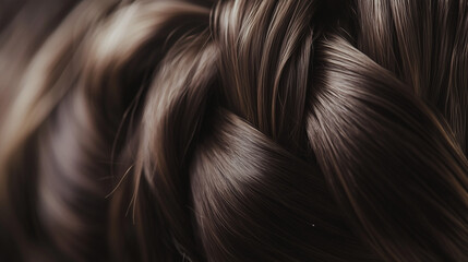 Naklejka premium Close-up of intricately woven braided hair showcasing smooth texture and glossy finish