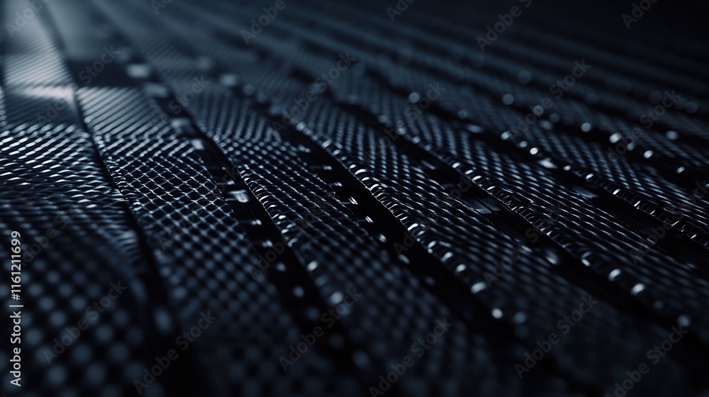 Poster dark high-tech carbon fiber background with textured patterns