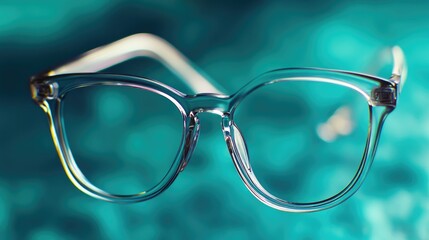 A pair of glasses sitting on a table
