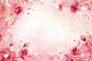 Fototapeta premium Romantic Red Dragon-Themed Valentine's Day Frame with Beautiful Floral Border, Perfect for Love Notes and Heartfelt Messages on a Celebration of Love