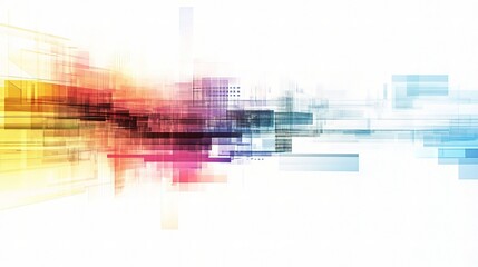 Abstract Digital Burst: A vibrant explosion of color and geometric shapes evokes a sense of dynamic energy and innovation in this abstract digital art.