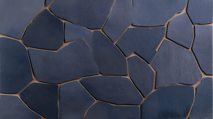 Dark Blue Cracked Stone Texture 3D Illustration