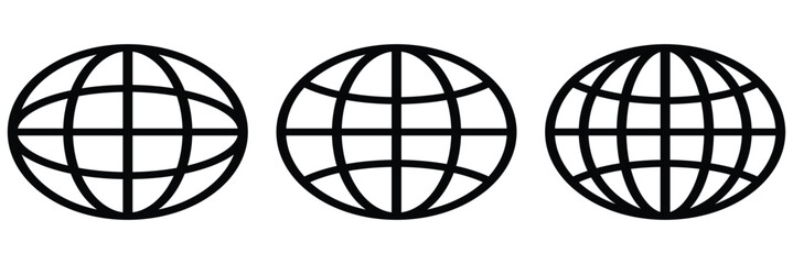 Modern Globe Icon for Geographic and Navigation Tools.