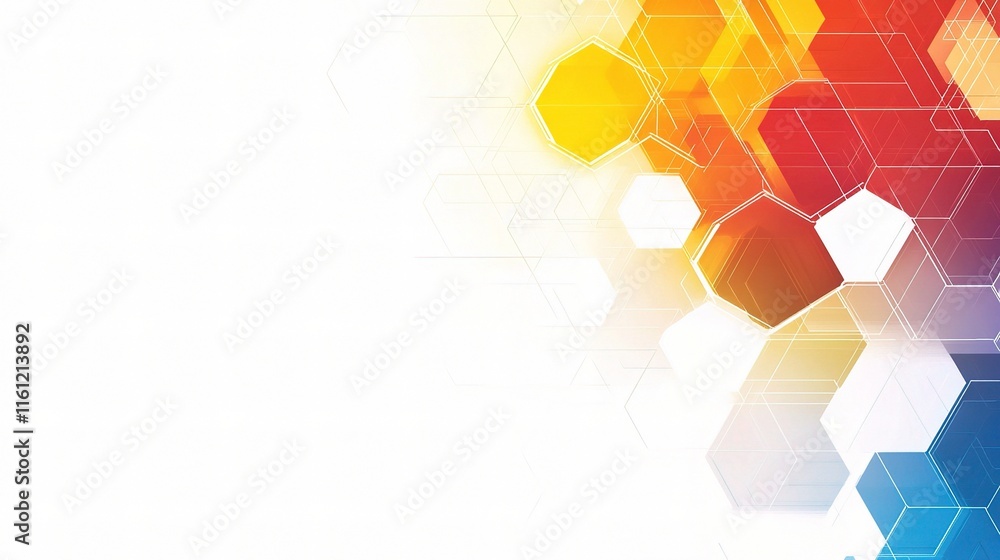 Poster vibrant abstract hexagonal patterned background with bright colors