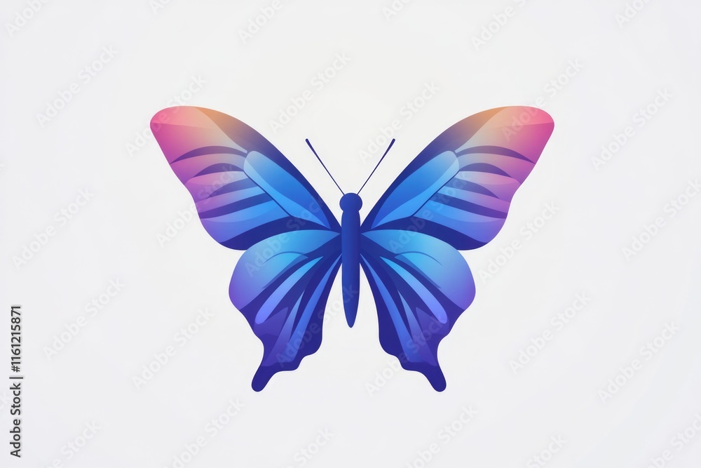 Aufkleber a colorful butterfly perched on a plain white background