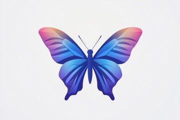 Fototapeta premium A colorful butterfly perched on a plain white background