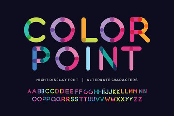 Vector of modern colorful font and alphabet
