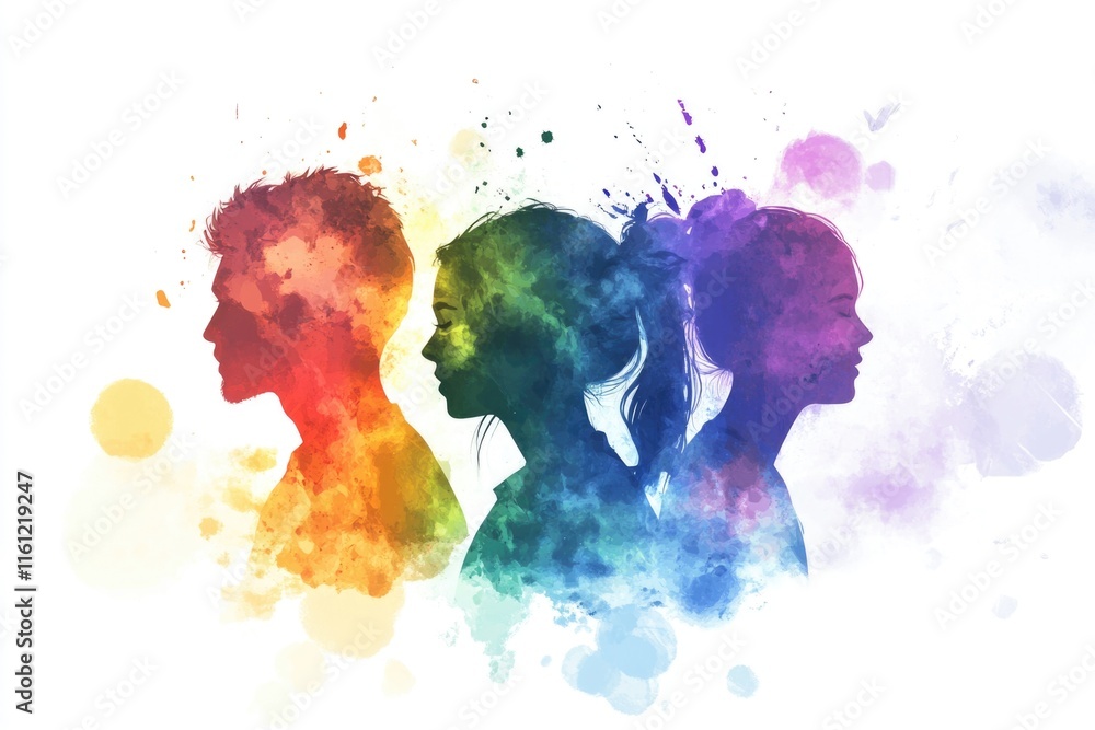 Poster a collection of individuals standing together, great for illustrating teamwork or group dynamics