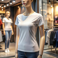 white womanss front tshirt print on demand mockup