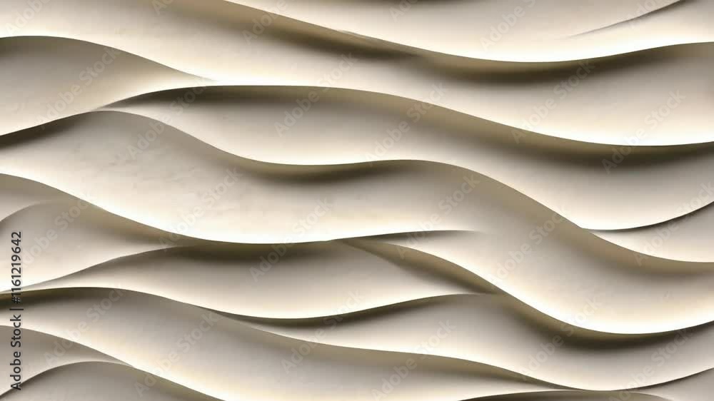 Poster unique wave patterns create a striking visual effect on this modern wall, enhancing the space with t