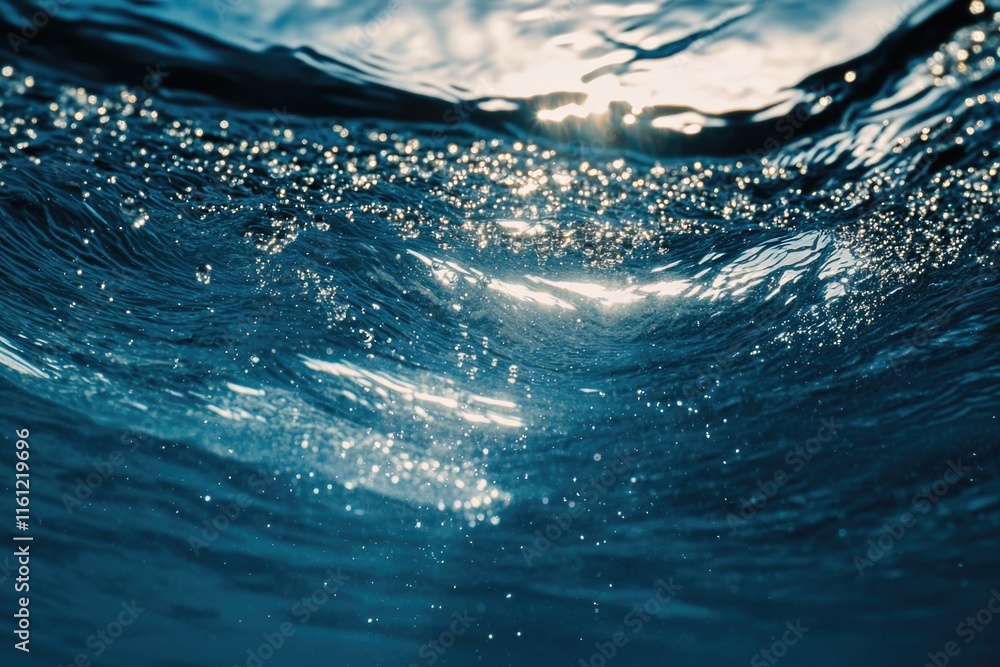 Poster a close-up shot of a wave crashing against the ocean surface, suitable for use in travel or nature-i