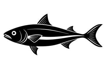  Fish icon vector isolated on white black background. food illustration sign collection.