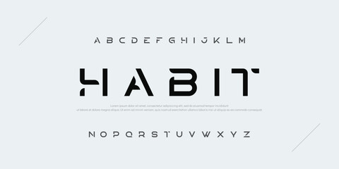Abstract modern urban alphabet fonts. Typography sport, simple, technology, fashion, digital, future creative logo font. vector illustration