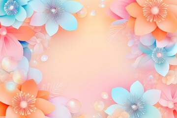 A colorful floral background adorned with pearls