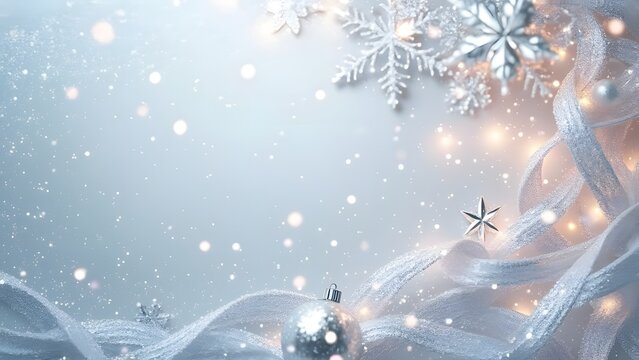 Luxury Silver Glitter Wrapping Paper Background, Festive Winter Wonderland Design for Christmas, Holiday, and Wedding Invitations