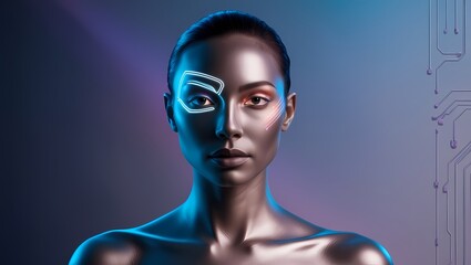 Futuristic Modernist Portrait of a Woman