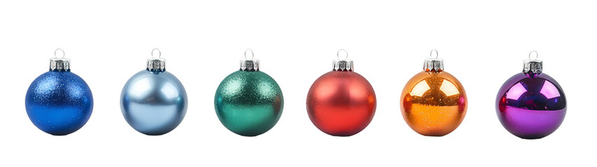Festive Christmas Ornaments in Assorted Colors Against a Black Background