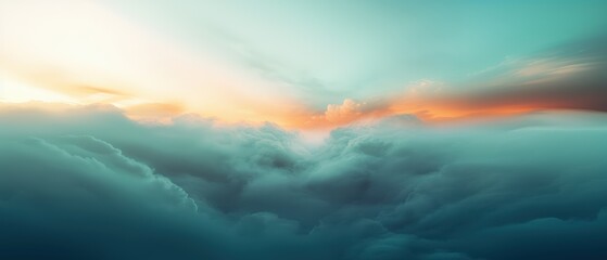 Obraz premium clouds and sky,orange and grenn blue