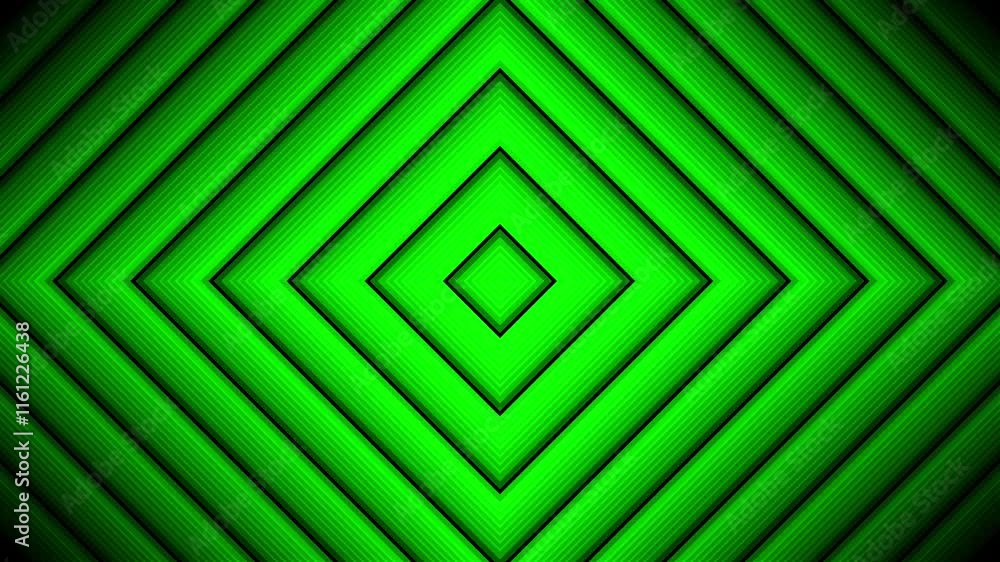 Wall mural green square line animation pattern background