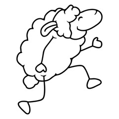 Sheep Walking Happy Proud Dancing Walking Walking Design Lover Art Vector Illustration Card T-Shirt Poster Sticker Graphic Print Decorative Drawing Isolated Logo Decoration Symbol Creative Cool Style
