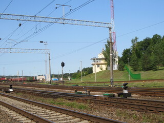 Obraz premium Railroad in the summer in Lithuania