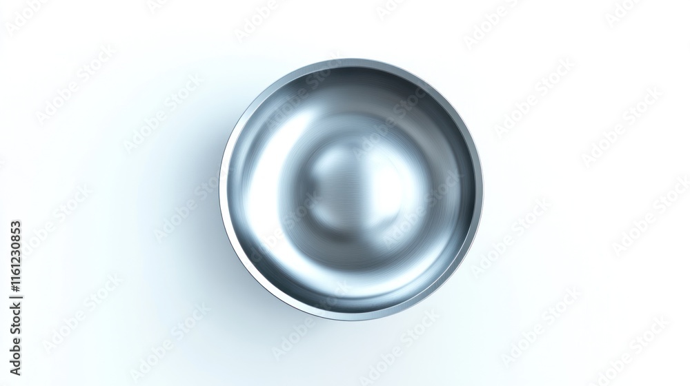 Poster metallic bowl shiny surface empty modern design simple background