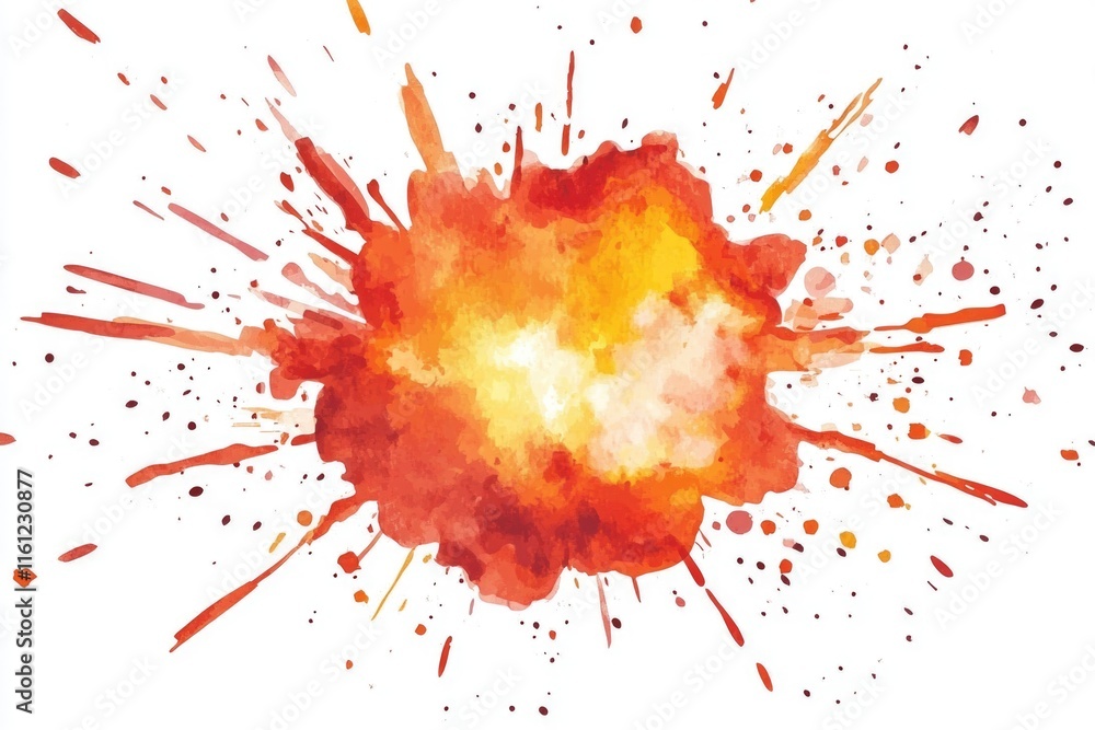 Poster a vibrant splash of color on a white background, ideal for use in designs related to art, creativity