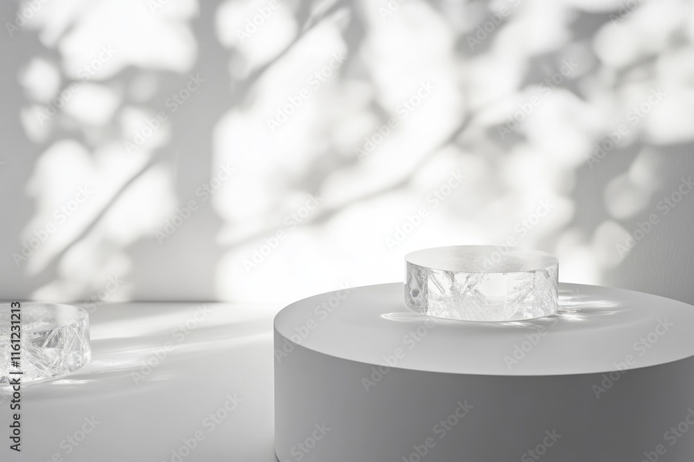 Poster a pair of ice cubes sitting on a table, ready to cool drinks or add a touch of freshness