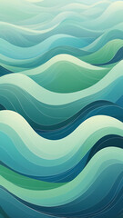 A tranquil background featuring flowing wave-like patterns in soft gradients of blue and green for a calming effect.